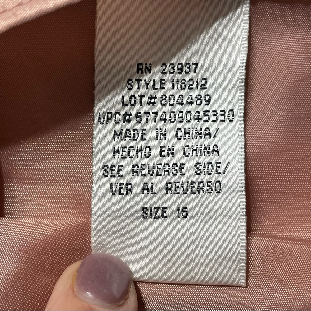 J.R.Nites by Carolin black-top dress with a pink A-line skirt. Size 16. Roses - Picture 10 of 16